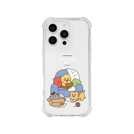 [S2B] KAKAO FRIENDS CHOONSIK Clear TPU+PC Bumper Case – Crystal Clear, Shock-Absorbing, Camera & Button Protection for iPhone & Galaxy - Made in Korea